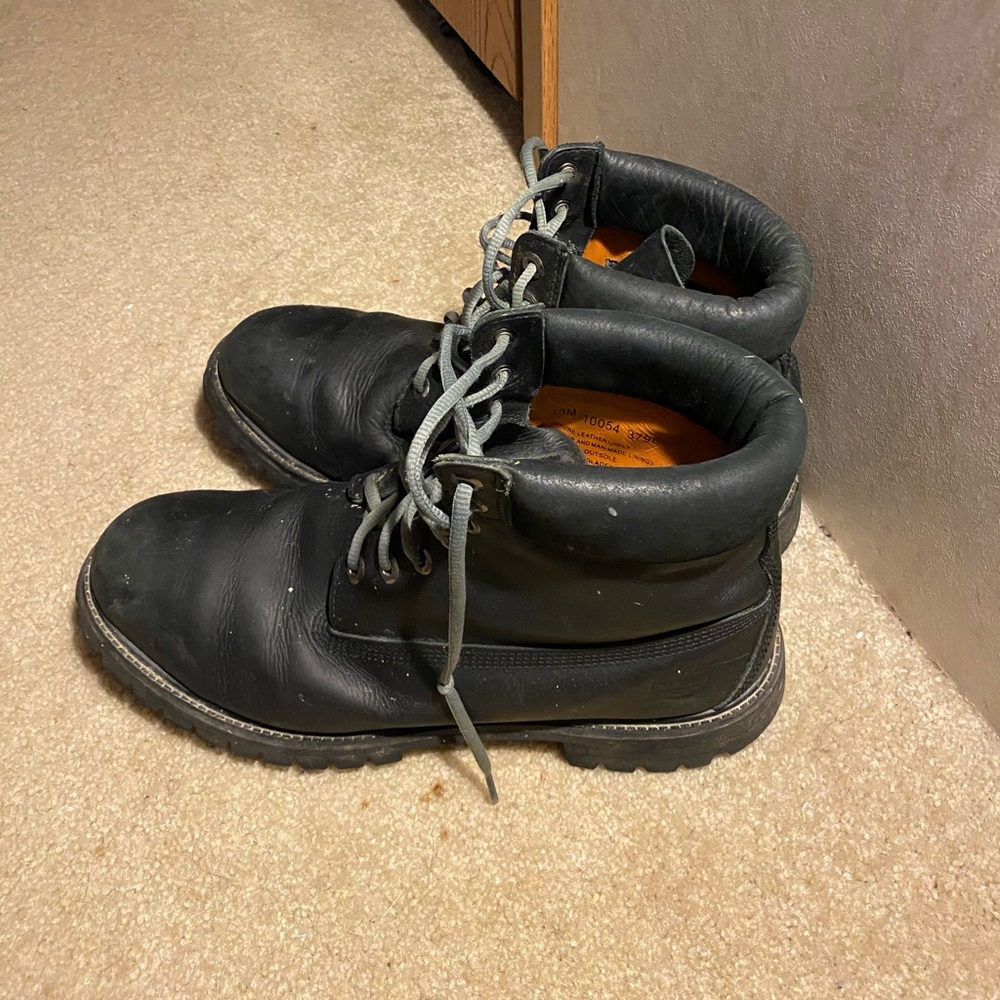Size 13 matte black timberlands